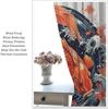 Cortina de Peixe Koi Japonês   Onda Grande Contorno de Koi Estilo Asiático Onda Flor Arte Carpa Cortina Quarto Escuro Bolso para Varão de Porta e Janela C