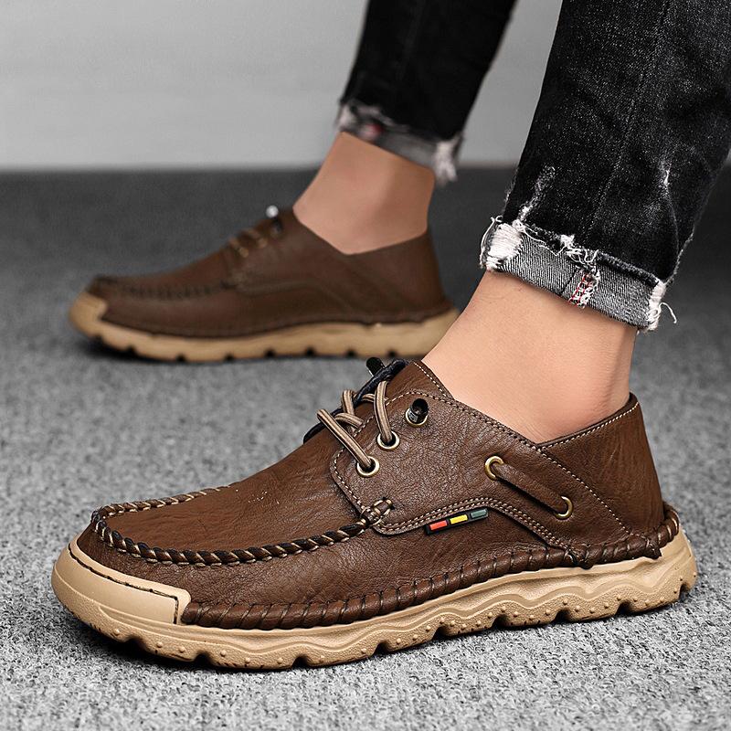 Scarpe Casual da Uomo Slip-On Fatte a Mano per Guidare - Cuciture, Outdoor, Quattro Stagioni, Taglie Forti, alla Moda