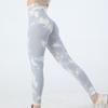 Summer seamless tie bleaching peach hip yoga pants high waist belly fitness pants women's running sports tight trousers wholesale