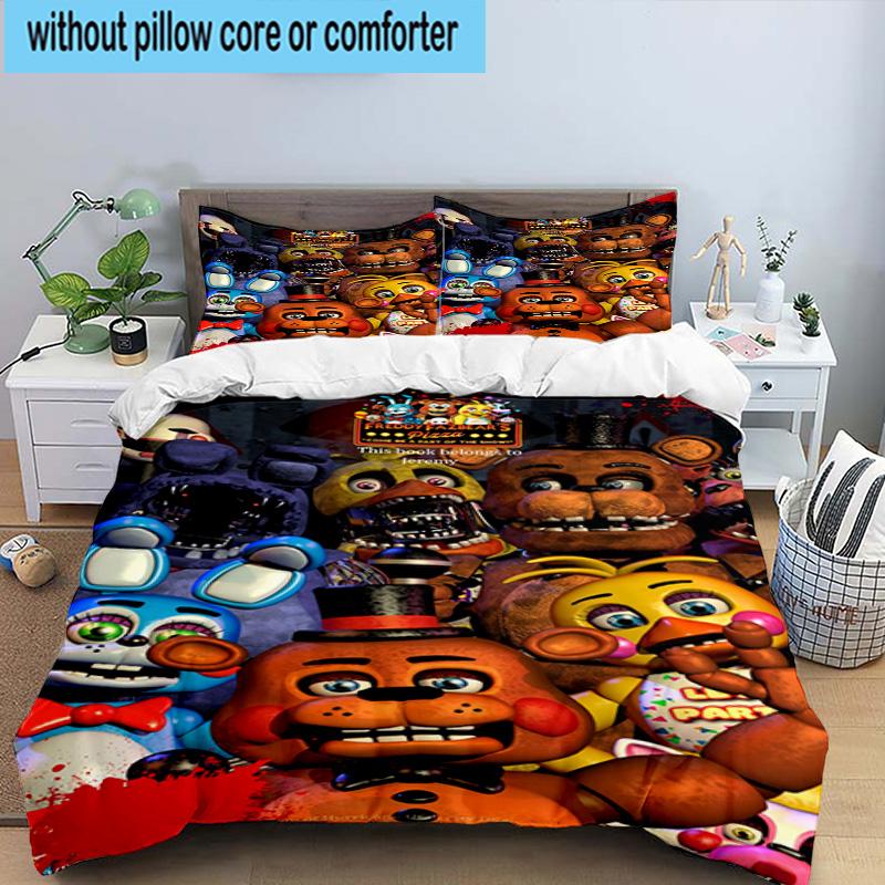 3PCS Five Nights At bears Horror 3pcs Bedding,Including 3PCS Duvet Cover And 2pcs Pillowcases Perfect for Christmas,Ideal for Bedroom, Dormitory