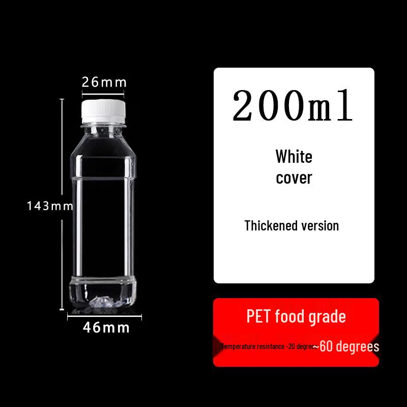 Disposable Transparent Plastic Bottle with Lid - Half Jin Size, Food-Grade for Mineral Water or Juice