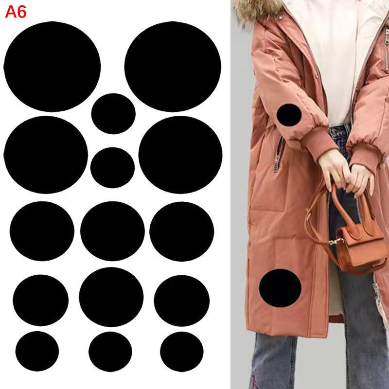 1Set No Ironing Stickers Patches Down Jacket Universal Black Self Adhesive Patcher Repair Washable Sewing Fabric Diy Fix Patch