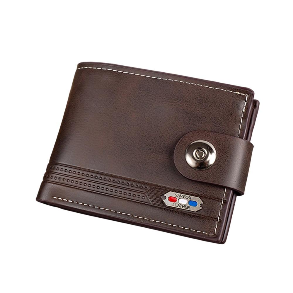 

High Capacity Leather Wallet Vintage Style Multiple Card Slots Card Holder Money Clip 2-fold Design Coin Purse Business Use темный кофе