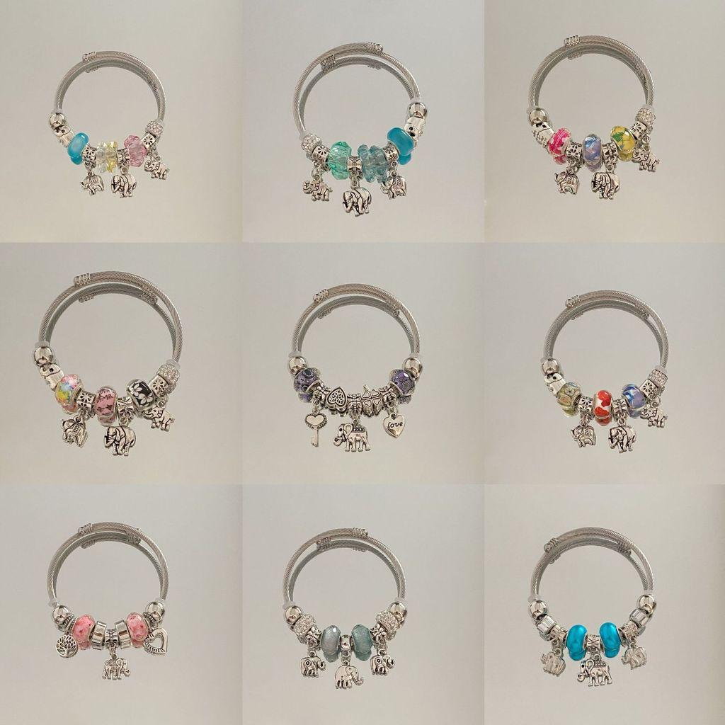 Modern Elephant Bead Bracelet With Stainless Steel Material For Fashion Casual Wear