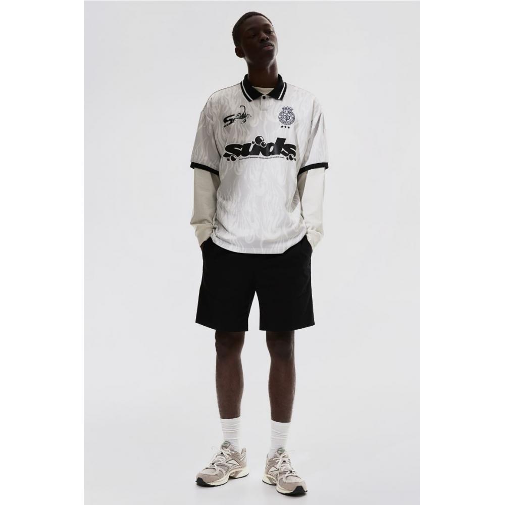 

Шорты из хлопка HM Regular Fit, черные