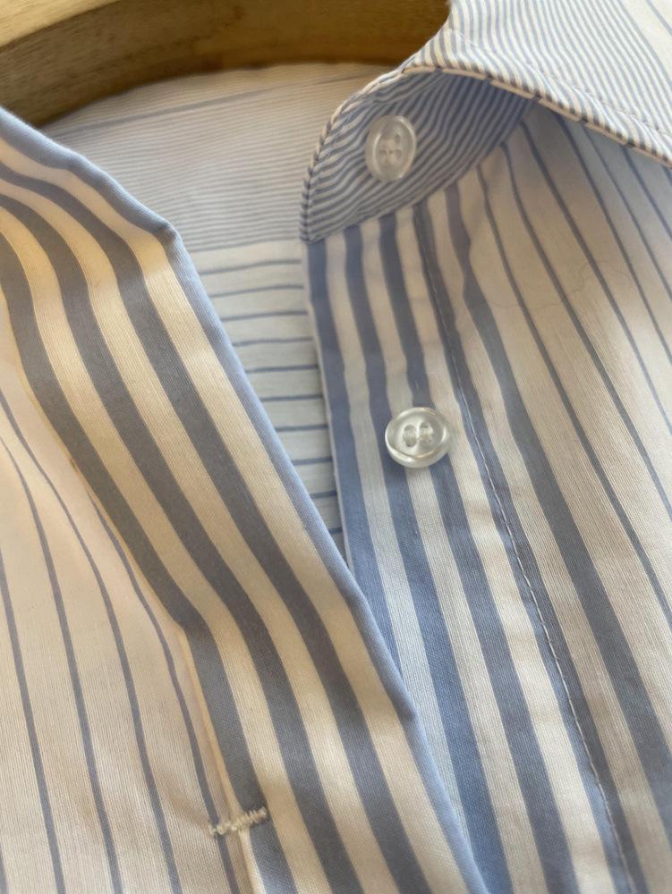 High-End Minimalist Striped Long-Sleeve Turn-Down Collar Shirt for Women