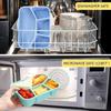 4 Compartments Stackable Snack Boxes with Lids Meal Prep Containers New Kids Bento Box