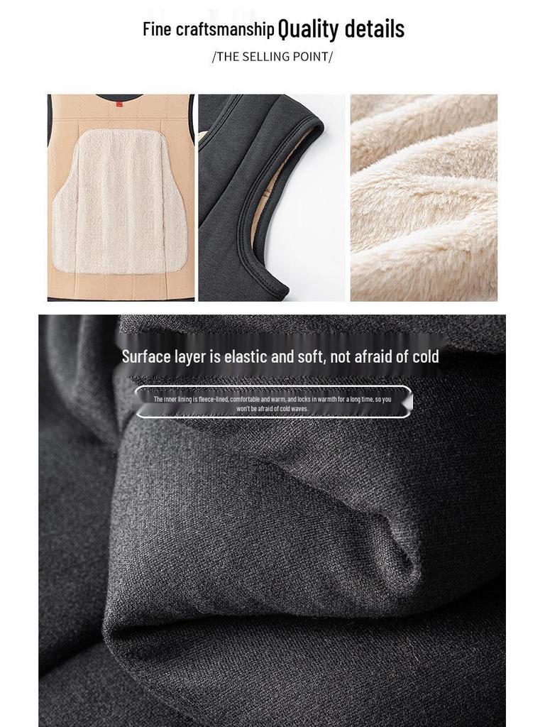 Winter Men's Thickened Cotton Vest: Mid-Aged & Elderly Wear