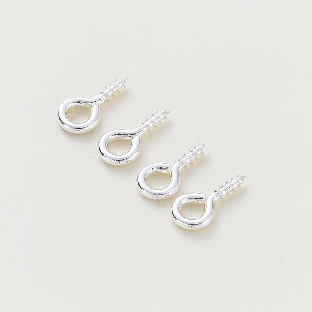 50pcs/lot 14K/18K Gold Plated Silver 8mm 10mm Screw Eye Pins Hooks Pendants Connectors Pins For Necklace Jewelry Accessories