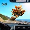 Cat Shaped Pendant Car Rearview Mirror Ornament with Lanyard Easy To Hang Realistic Looking Acrylic Christmas Hanging Decoration