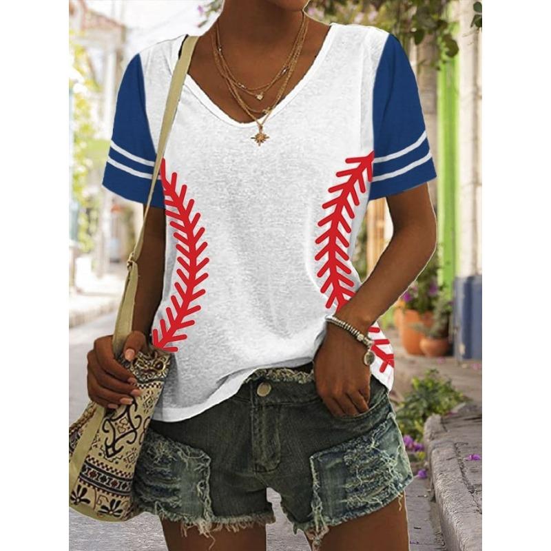 Spring and Summer New 3D Digital Printed Loose Sloping Neck Women's T-shirt