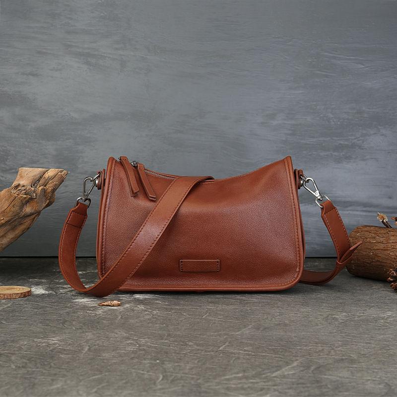 Genuine Leather Handbags for Women Fashion Vintage Design Messenger Bags Classic Phone Bag Purse