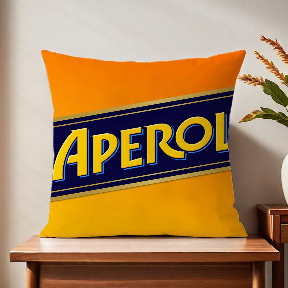 AAperol Logo SSpritzz Cushion Cover For Pillow Printing Sofa Decoration Home Car Room Coffee Shop Office Nordic Simplicity