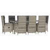 VidaXL Ensemble à manger de jardin 9 pcs coussins gris résine tressée, ensemble de salle à manger 3185028
