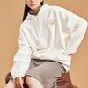 Anta Lifestyle Series FW22 Solid Color Paw Print Hoodie Fleece Long Sleeve Sweatshirt Women sweatshirt White 962248714-4