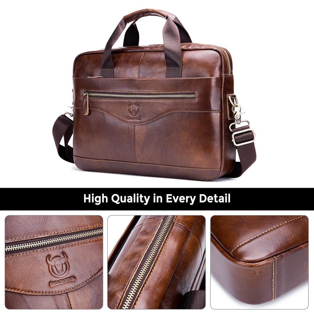 Men Leather Messenger Bag Satchel Bag Crossbody Shoulder Bag for Office School College Business