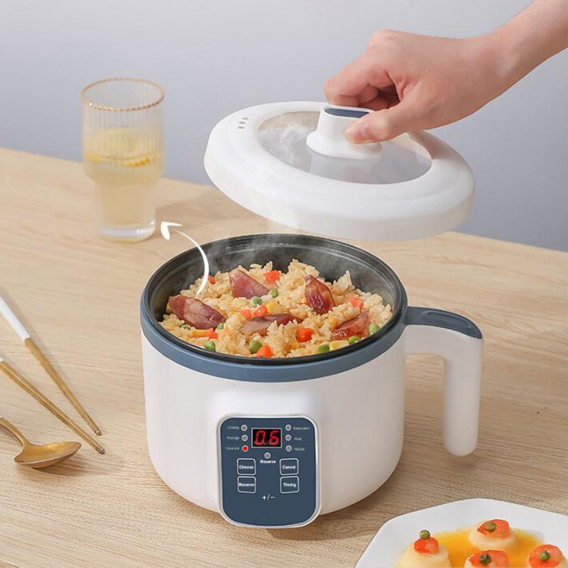 Mini Electric Cooker Home 1.7L Baby Food Cooking Pot Multi Functional Portable Non Stick Pot Intelligent Kitchen Rice Cooker