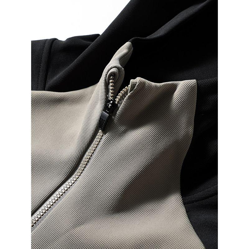 Retro Outdoor Contrast Color Patchwork Knit cardigan Sports Outerwear Men's Autumn and Winter Hood Jacket Foreign Trade Men's Clothing Trench coat