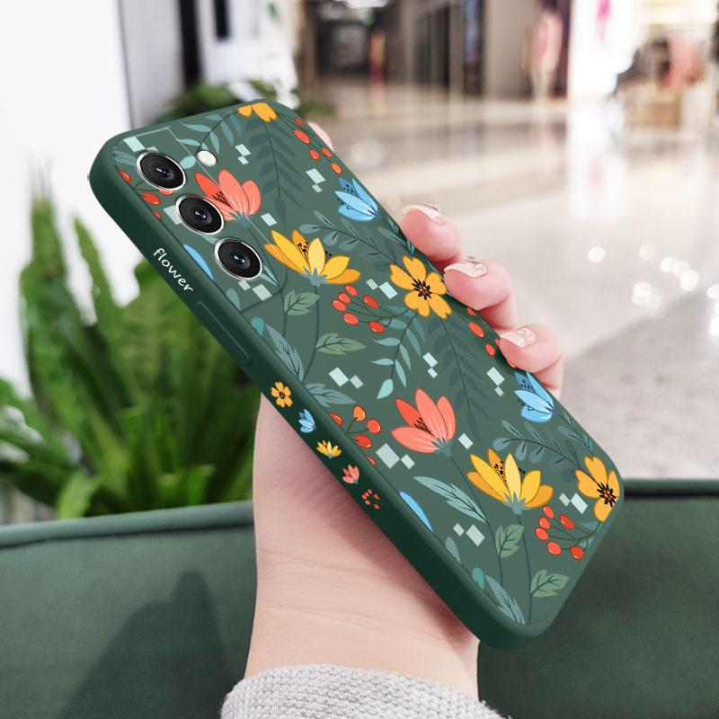 

Color Flower Phone Case For Samsung Galaxy A37 A57 Liquid Silicone Cover Samsung A57