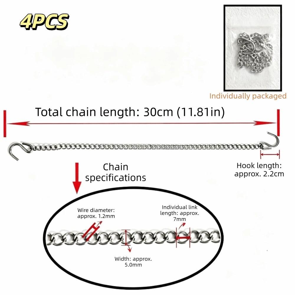 Strengthened Metal Hanging Chain Strong Bearing Capacity Hanging Chain with Hooks Outdoor