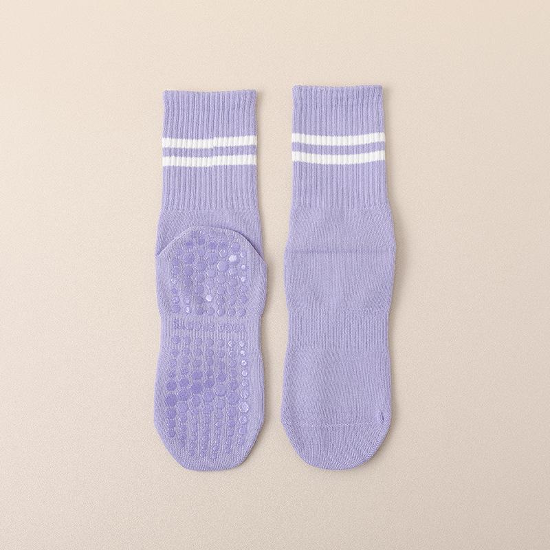 Female Professional Pilates Yoga Fitness Exercise Silicone Non Slip Tube Cotton Socks
