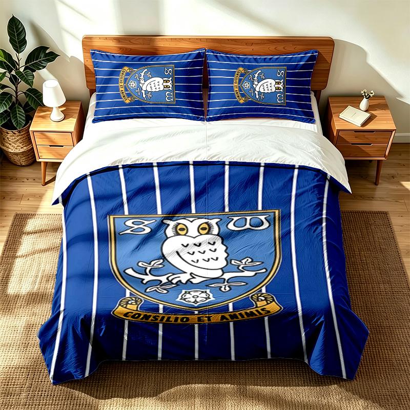Sheffield Wednesday Football Club (5) 3pc set suitable for master bedrooms soft and comfortable an ideal gift for family and friends Includes one duve