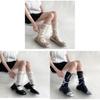 Ballet Ribbon Butterfly Knot Stockings With Mesh Knit For Spring Teen Girls