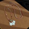 Cartoon Dopamine Color Puppy Beaded Braided Rope Necklace Light Luxury Niche Sweet Cute Collarbone Chain Female