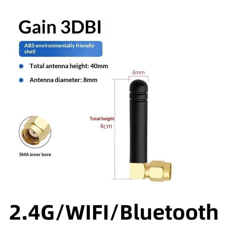 2Pcs Right/Bend Angle 2.4G Ultra Compact Mini WiFi Antenna With 2/3DBI Gain & SMA Male/Female Connector For Motherboard Modem