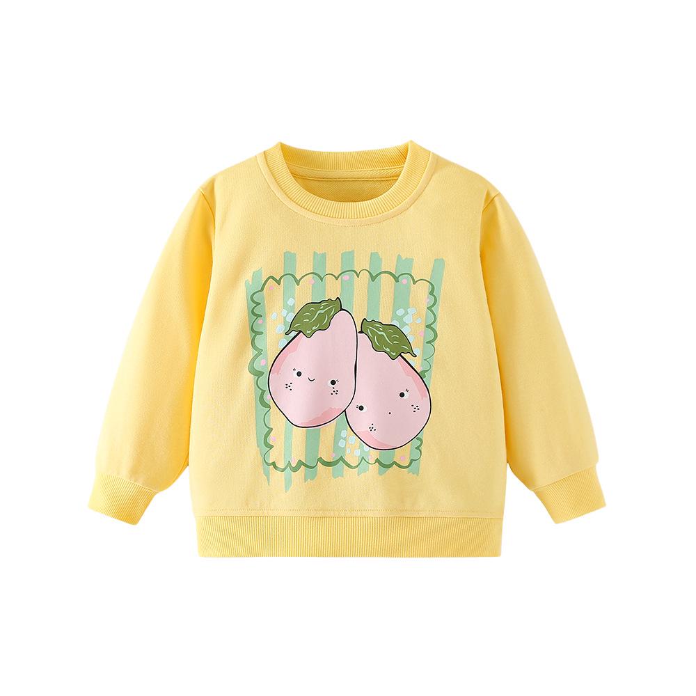 Casual Autumn/Winter Girls' Sweatshirt with Eggplant Print, Round Neck, for 26-Year-Olds, In Stock