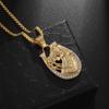 Collier Pendentif Tête de Cheval Bijoux Hip Hop