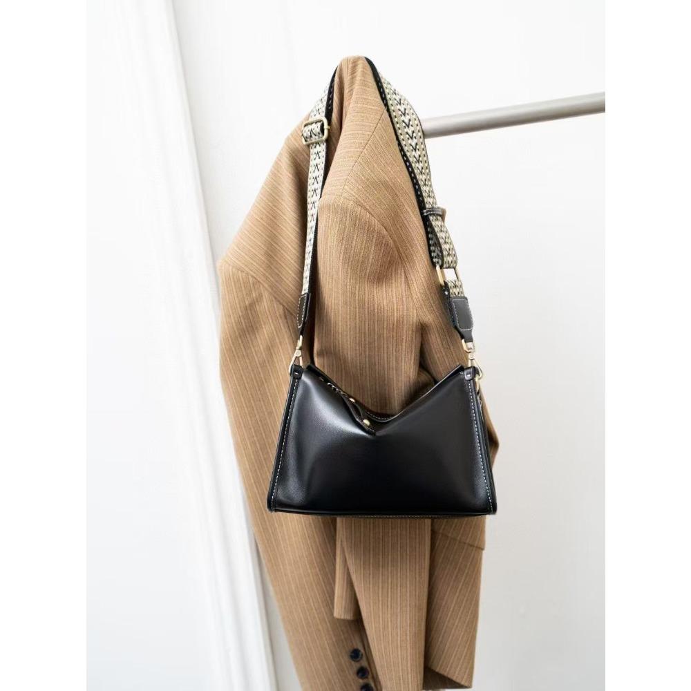 Cowhide Versatile Women's Bag One Shoulder Crossbody Bag Simple Women's Bag Zipper Square Bag Genuine Leather Handbag