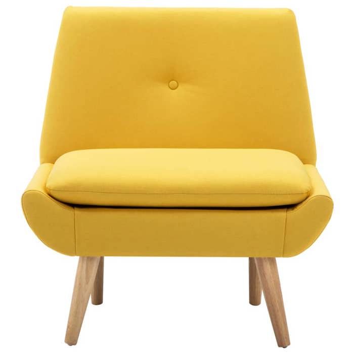 VidaXL Fauteuil sans Accoudoirs Revêtement Tissu Jaune Chaise Canapé de Salon 246986