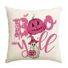 1pc Pink Halloween Cushion Cover Cute Ghost Pumpkin Printed Washable Cover Halloween Themed Party Living Room Bedroom Decoration