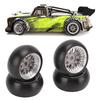 4pcs RC Drift Tire Aluminum Alloy Stable Flexible Drift Car Tyre for   1Celsius28 RC Car