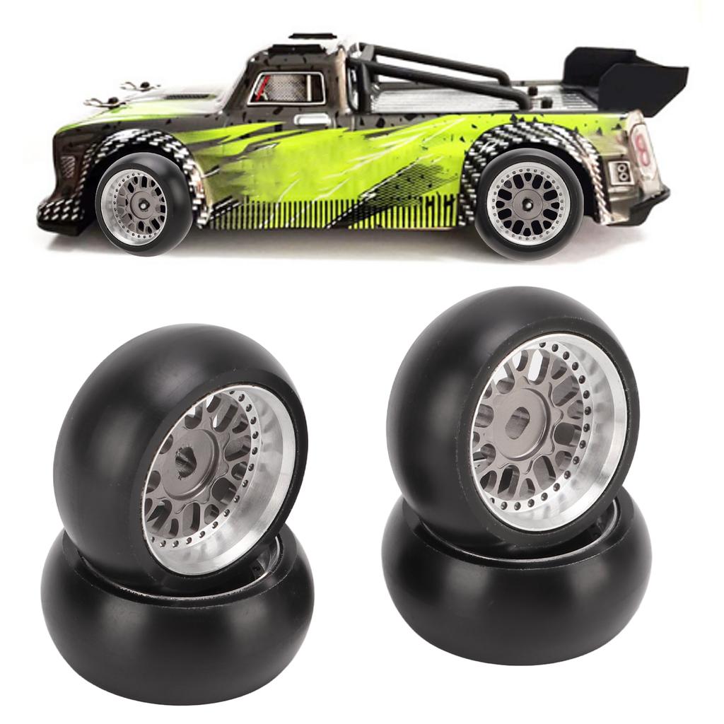 4pcs RC Drift Tire Aluminum Alloy Stable Flexible Drift Car Tyre for   1Celsius28 RC Car
