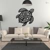 Metal Wall Art Hanging, Boho Turtle Home Decor, Sea Turtle Sign, Black Ocean Animal Sculpture, Gift for Dad