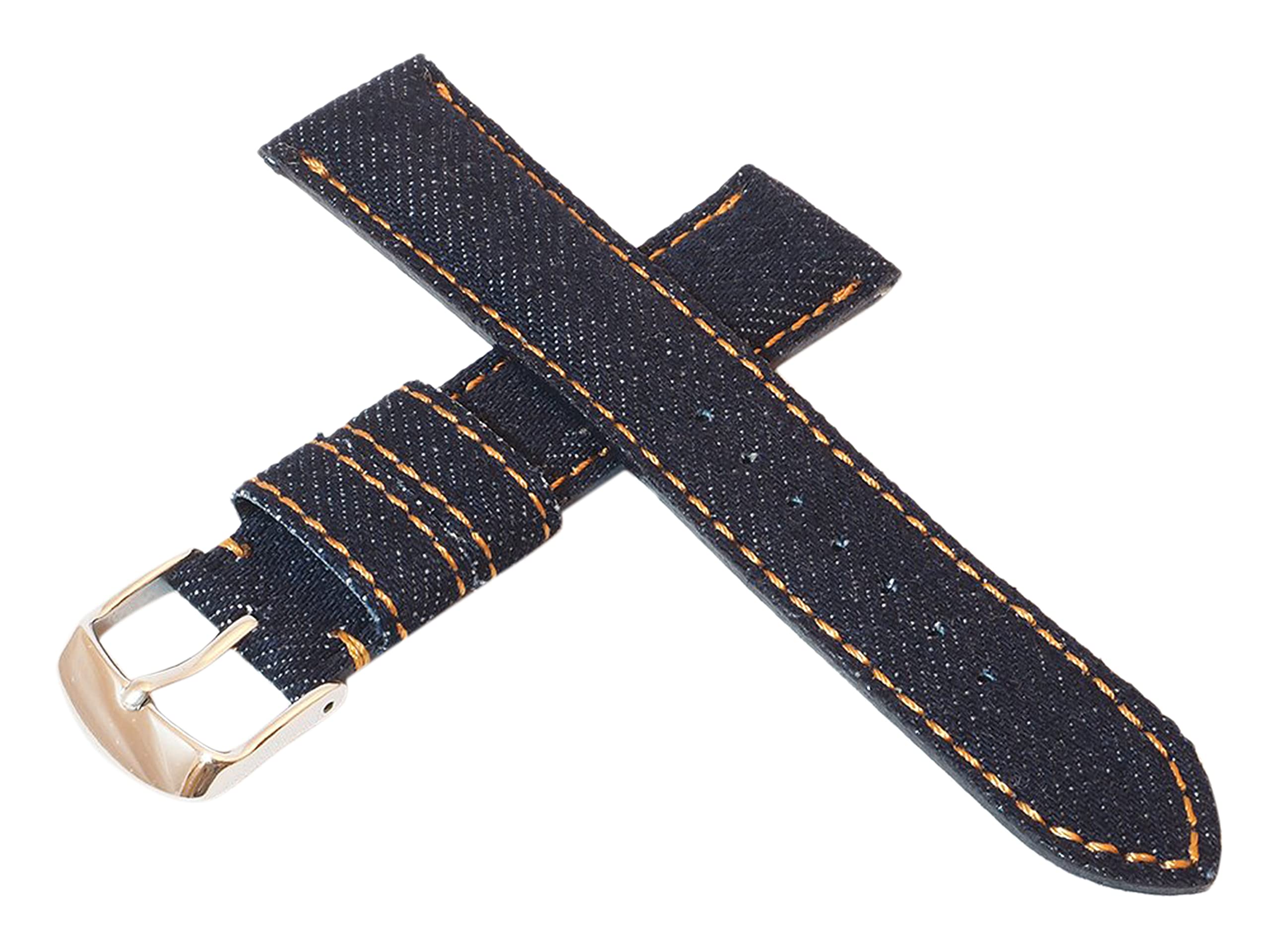 

Сделано в Японии из 20-миллиметровой джинсовой кожи, джинсовые часы, темно-синие с оранжевым, серебристые часы Mimosa Emitta, (Финиш Окаяма) ремешок, строчка, пряжка, браслет,