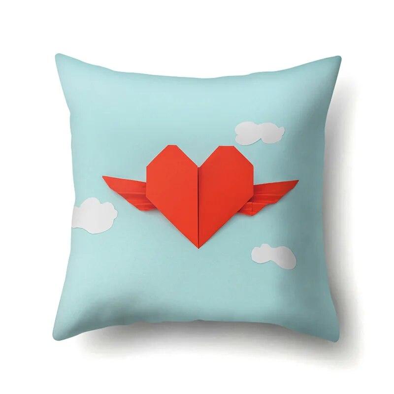 Peach Heart Pillowcase Home Living Room Soft Decoration Sofa Cushion Cover Bedroom
