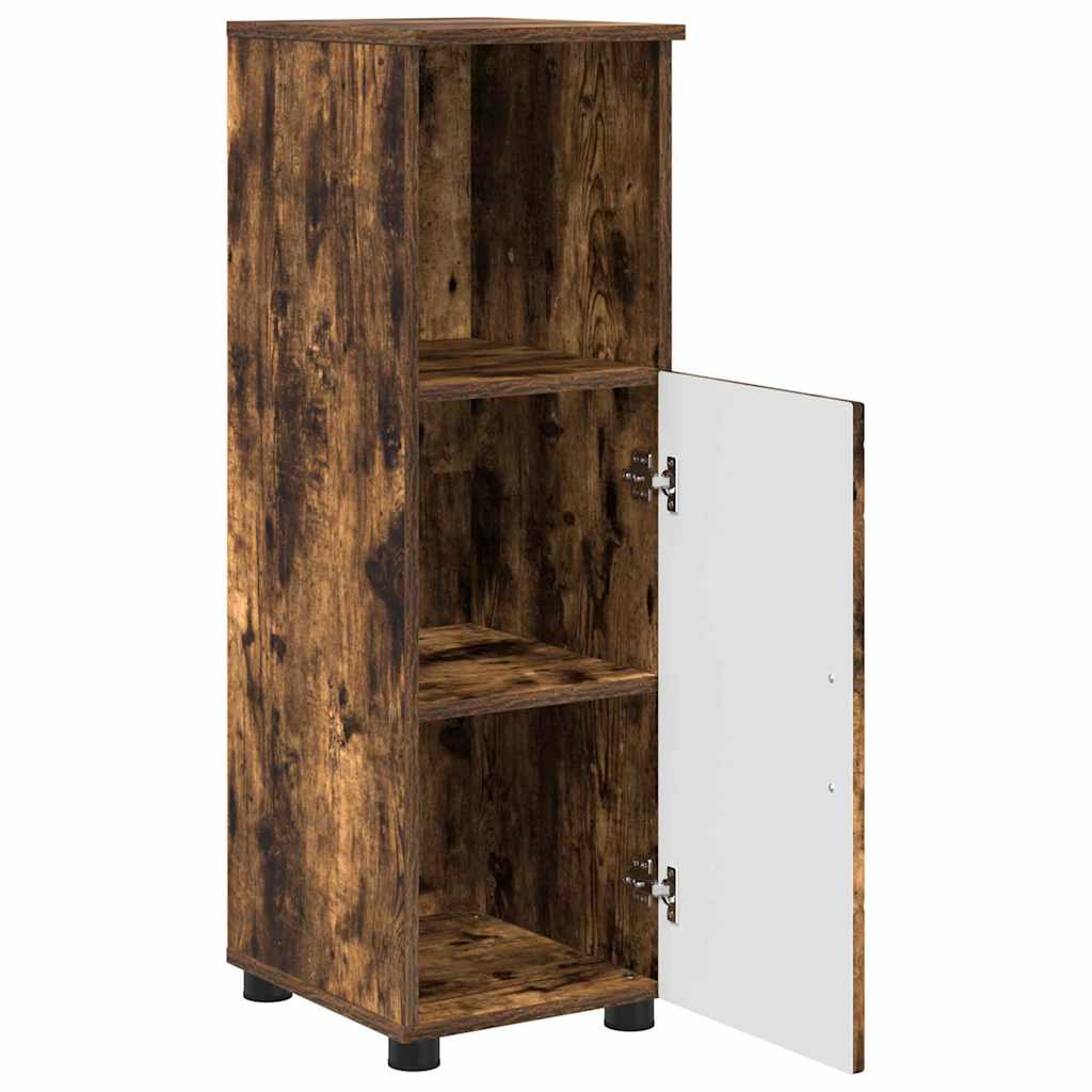 Bathroom Cabinet with Door Smoked Oak 30 x 35 x 95 cm