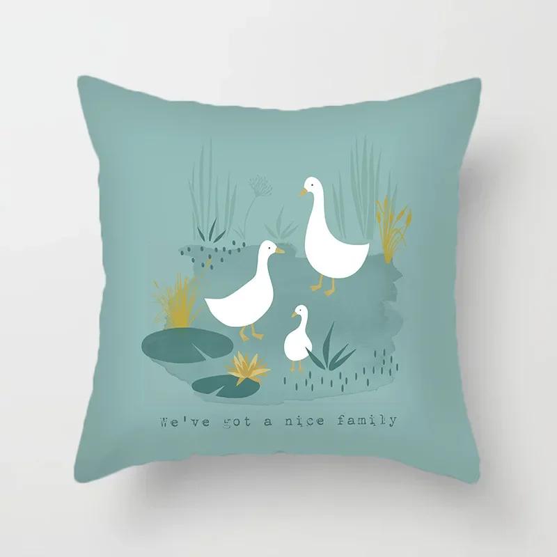 Minimalistischer Cartoon Tierdruck Muster Kissenbezug für Zuhause Wohnzimmer Sofa Schlafzimmer Dekoration Kissenbezug