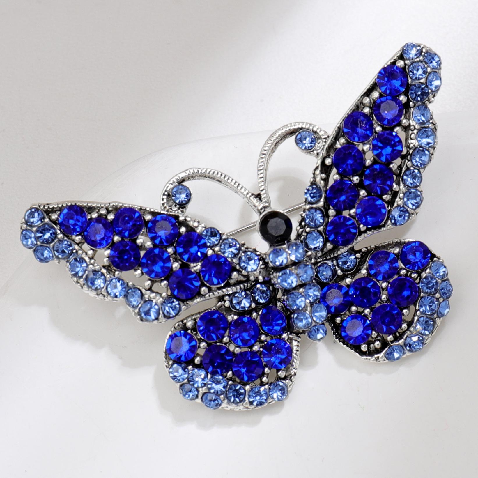 

Винтажные Роскошные Большие Блестящие Броши-Булавки с Стразами в Виде Бабочек для Женщин Блестящая Бутиковая Декорация Корсаж Банкетная Булавка Брошь