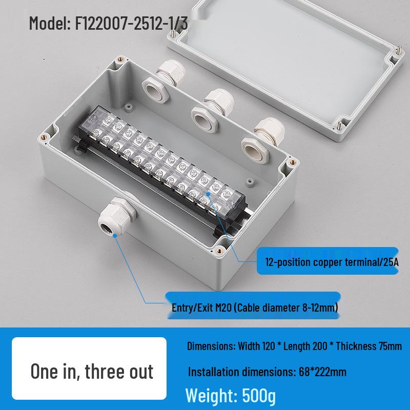 Waterproof Outdoor Junction Box with Cable Terminals
