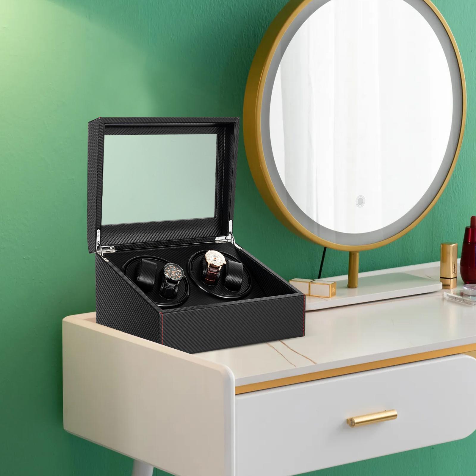 

Bymaocar 4+6 Watch Winder Box - Quiet Bi-Directional Rotation, Large Capacity, Detachable Pillow, Display Case for Men & Women чорний