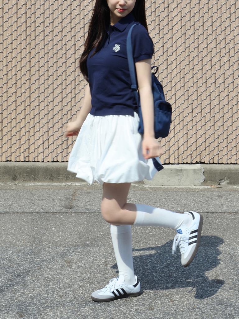 LILY HEIZE Kelsey Collared Short Sleeve Tee_Navy