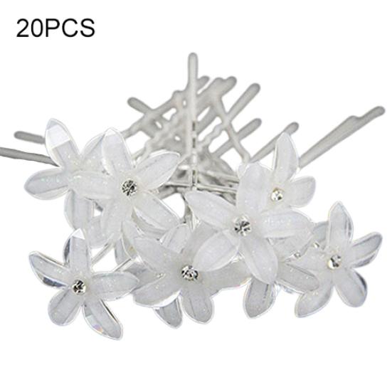 

20 шт. женские свадебные украшения U-образные белые заколки для волос в виде цветка
