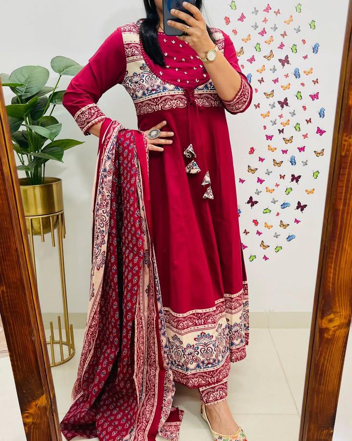 Women Bollywood Anarkali Kurta Pant Dupatta Set Indian Pakistani Salwar Kameez Suit Dress