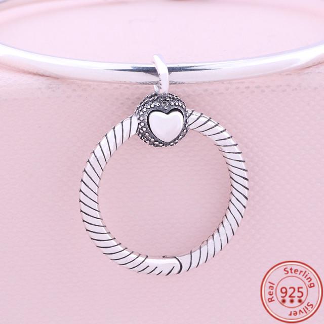 New O Heart Shape Fashion Pendant Key Chain Beads Fit Original Fashion Bracelet Necklace Diy Charm Women Jewelry
