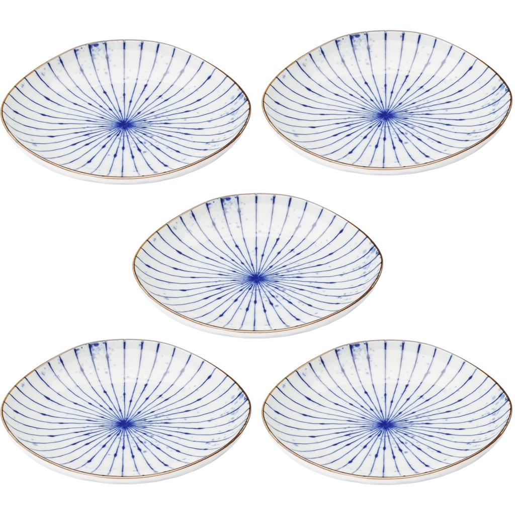 Mino Ware Dinnerware Set of Microwave and Dishwasher Made in Product Number 564612 "Fukisumi Tokusa" 5, 16.5cm Diameter, Safe, Japan,