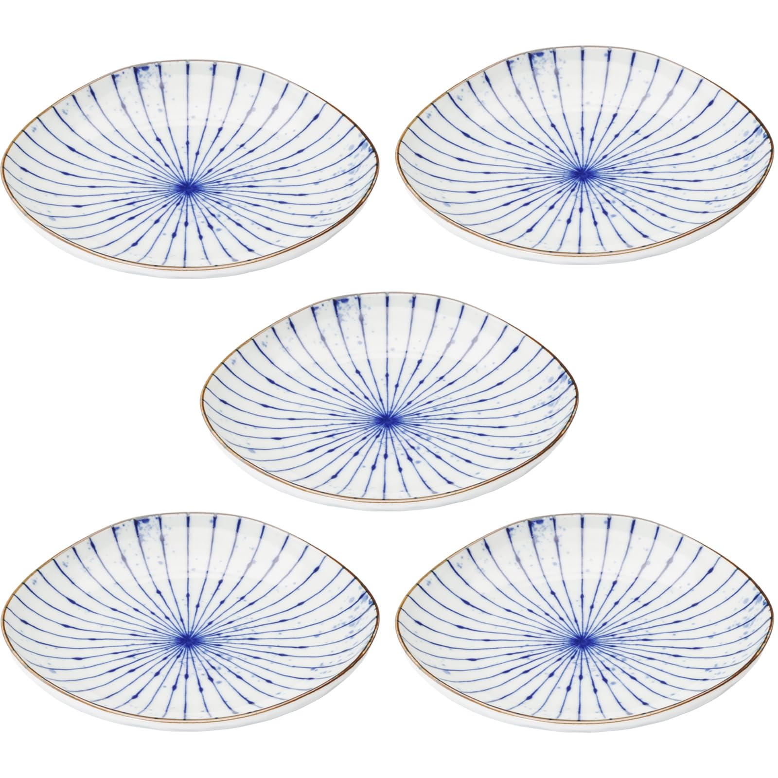 

Mino Ware Dinnerware Set of Microwave and Dishwasher Made in Product Number 564612 Fukisumi Tokusa 5, 16.5cm Diameter, Safe, Japan, синий